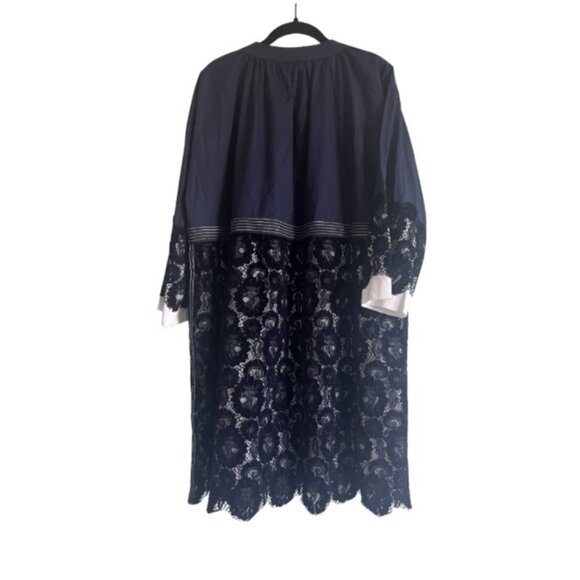 Tory Burch FW18 Runway Navy Lace Velvet Dress Bow Neck Babydoll Dress M NWT - Picture 8 of 9
